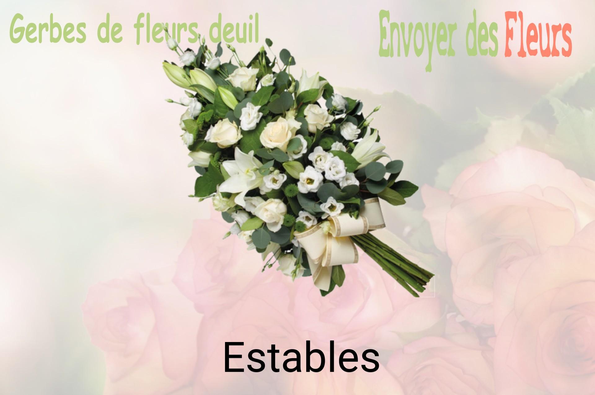 Gerbe de fleurs de deuil livrée à Estables